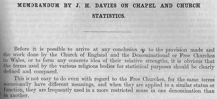 Memorandum of Mr J. H. Davies