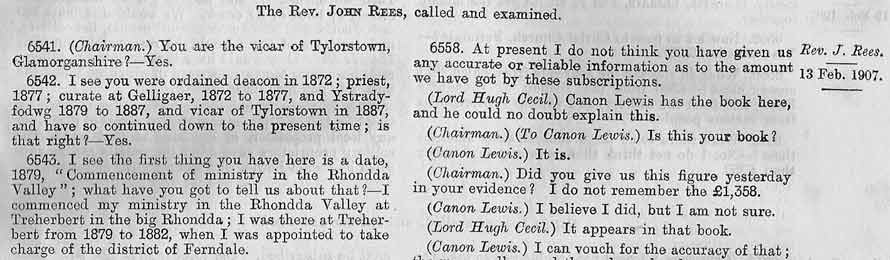 Evidence introduction for Reverend John Rees