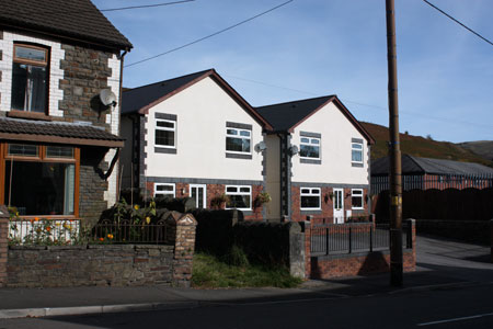 The site of Soar Cwmparc photographed in September 2009. Now occupied by two houses.
