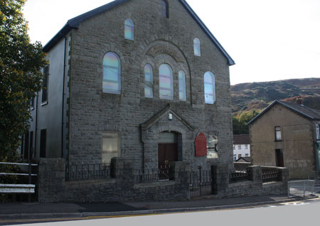 Dyffryn Chapel Gelli, now the Zount Zion Pentecostal, photographed in September 2009.